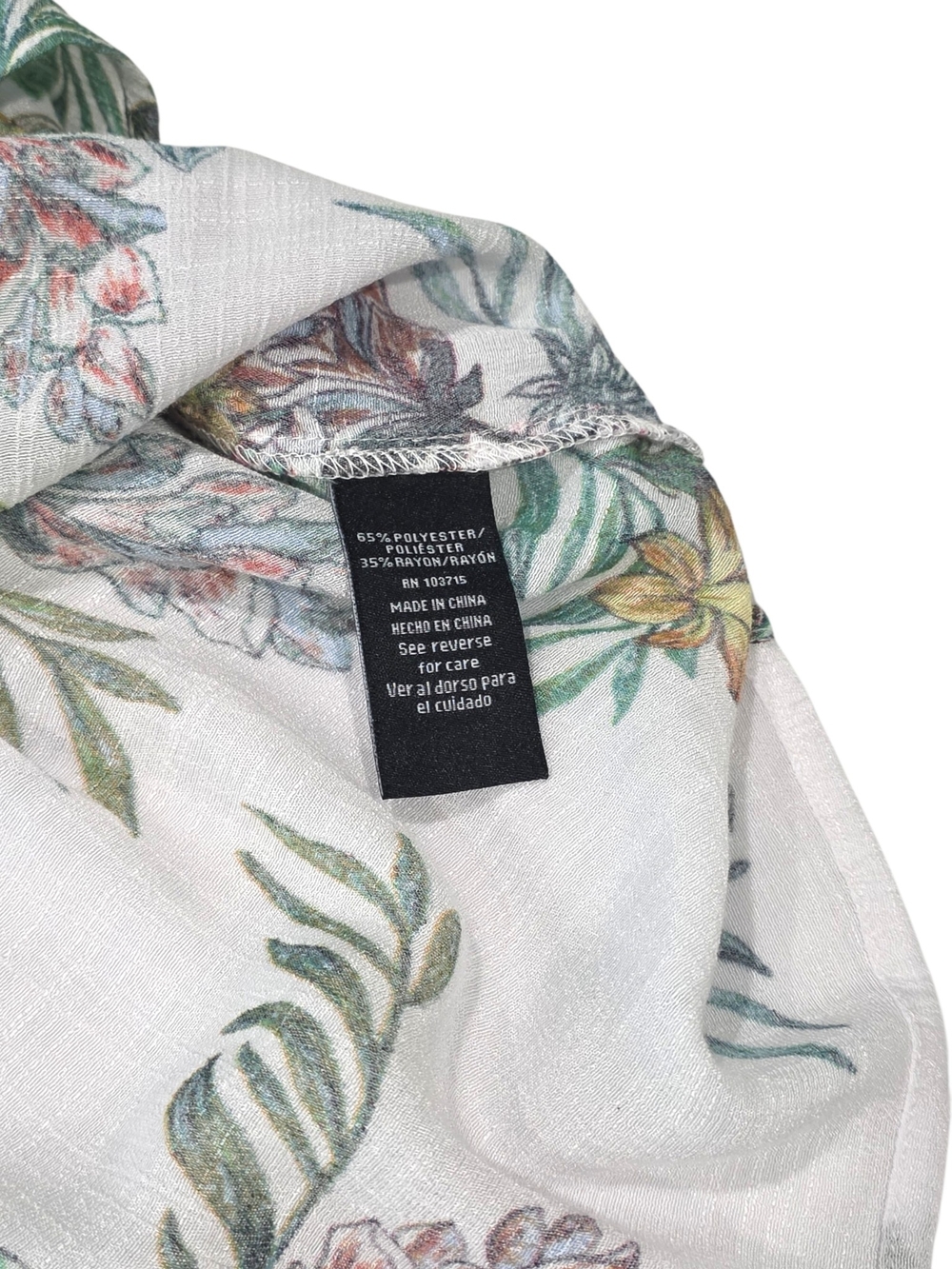 Zac & Rachel White Floral Bell Sleeve Blouse Size Large (L) E77 - Picture 3 of 8